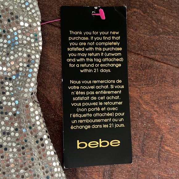 BEBE SILVER SEQUIN DRESS | XXS BUT CAN FIT A SMALL | CLEAR STRAPS | CONDITION👍 - Picture 3 of 5